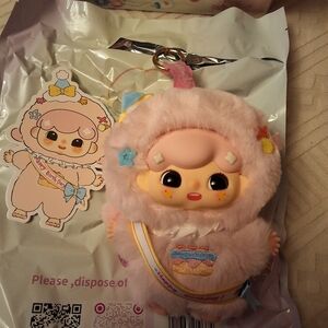 Adorable Pink Plush Doll Keychain